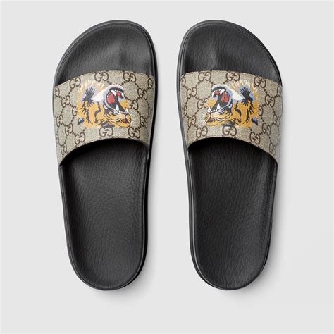 gucci slides tiger replica|Gucci tiger slides men's.